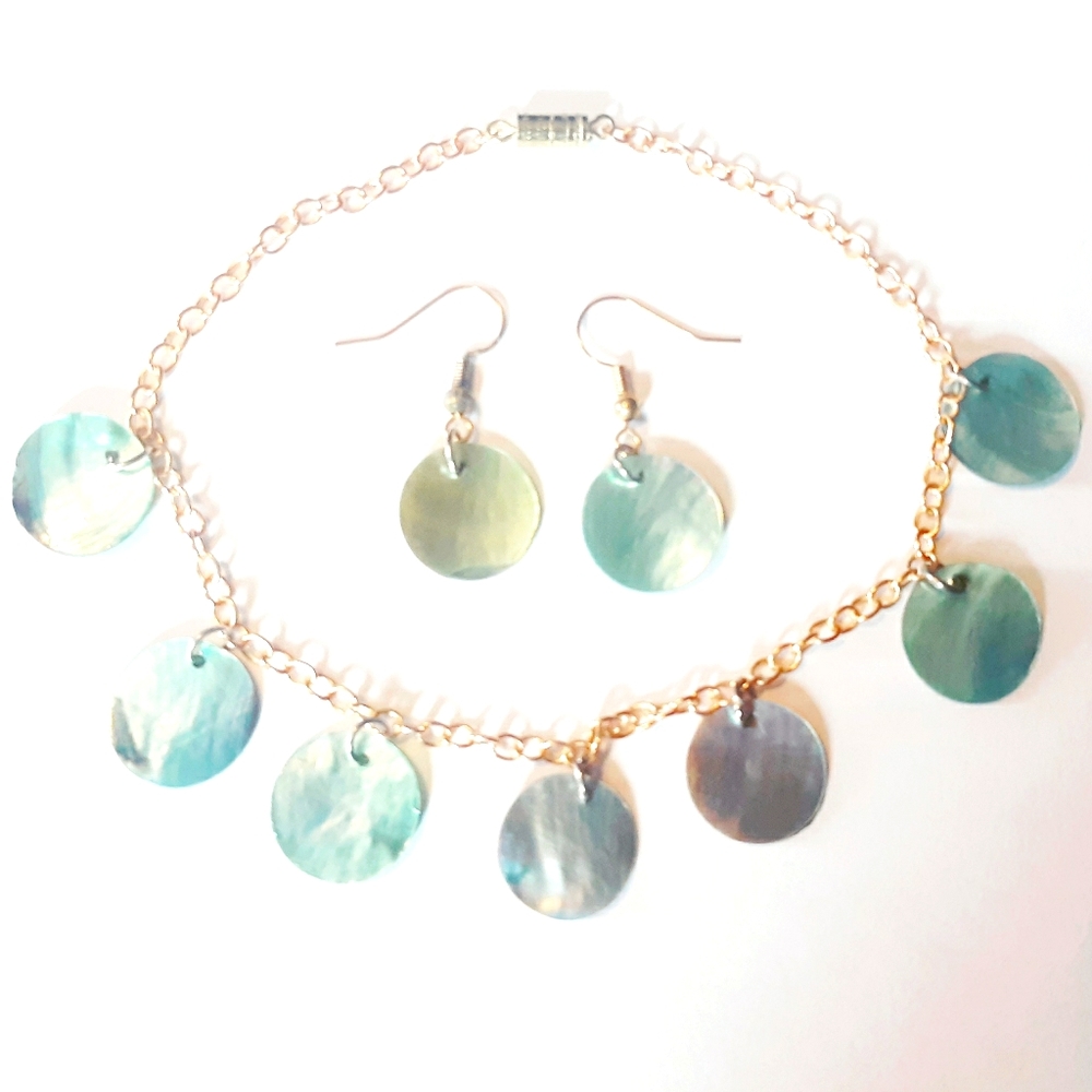 Gold Charm Anklet Bracelet With Earrings
